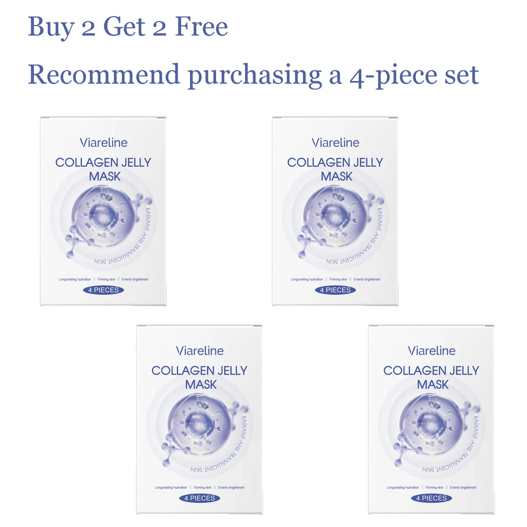 4 PCS Collagen Face Mask Deep Moisturizing & Nourishing Enhance Skin Elasticity Improve Dryness Softening Glow Face Jelly Mask Oasis Select 4 boxes United States