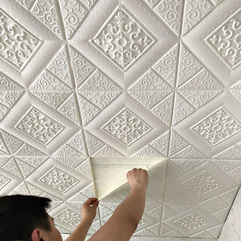 1Pcs 70*70cm Self-Adhesive Home Decor Wallpaper Brick 3D Waterproof Wall Stickers Ceiling Foam Decoration Oasis Select
