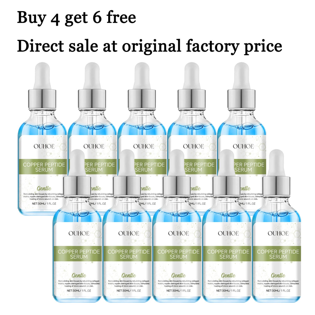 30ML Blue Copper Peptide Face Serum Glowing Moisturizing Improve Skin Texture Tightening Boosts Skin Elasticity Fade Fine Lines Pore Shrink Facial Serum Oasis Select 10 pcs United States