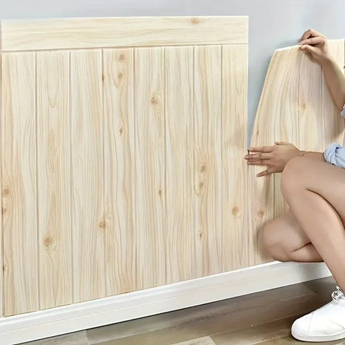 10Pcs 35*35cm Bedroom Decoration Wallpaper 3D Background Wall Stickers Self Adhesive Living Room Waterproof Wood Grain Home Oasis Select