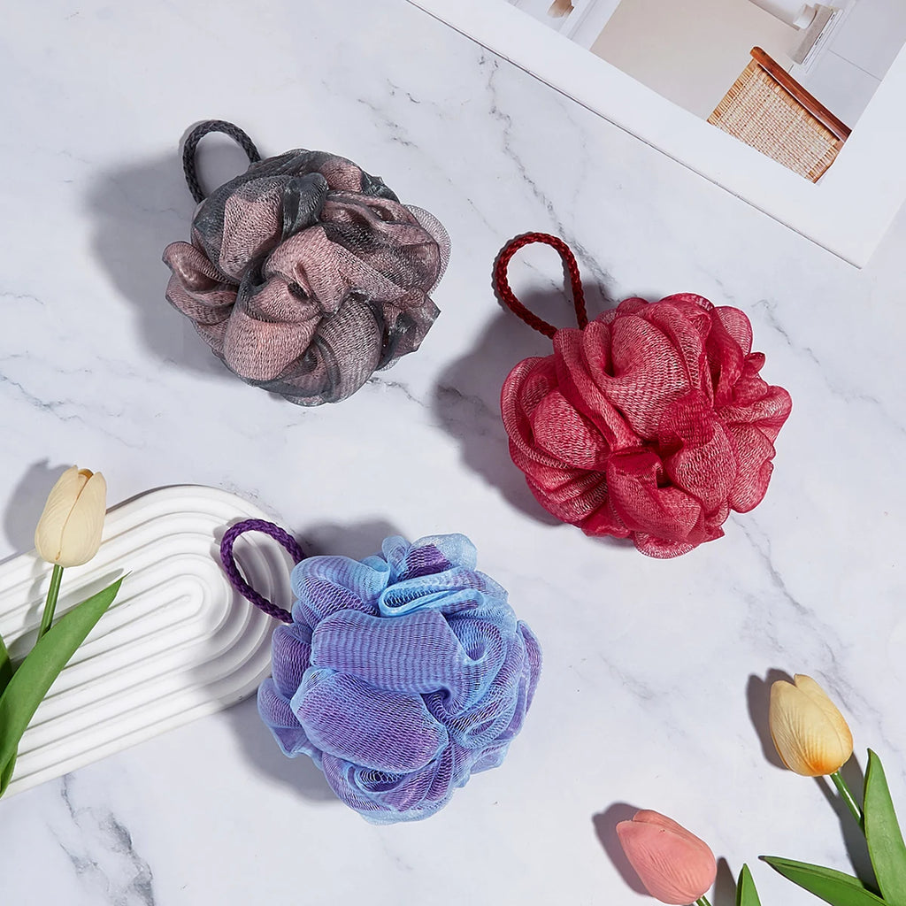 Shower Mesh Sponge Bath Puffs Bubble Ball Exfoliating Bath Sponge Body Scrubber Soft Cleanser Skin Scrub Bathroom Accessories Oasis Select
