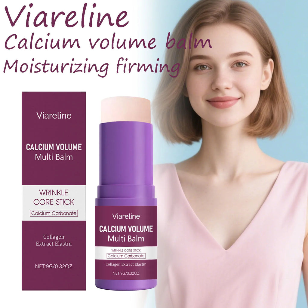 9g Calcium Volume Face Balm Gentle Moisturizing Non-greasy Smoothing Anti-aging Firming Collagen Face Cream Stick for Neck Faces Oasis Select