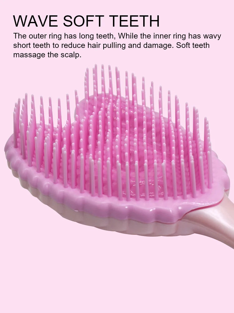 Professional Mini Angel Detangling Tangle Hairbrush Comb Anti-static Hair Brush Women Massage Combs For Salon Hairdressing Tools Oasis Select