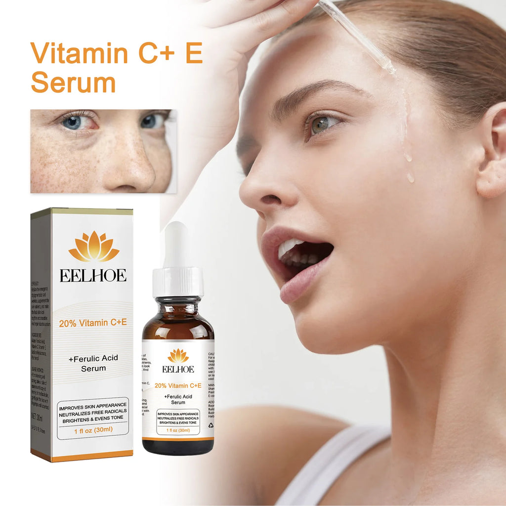 30ML Vitamin C+E Serum Deep Moisturizing Repairing Dryness Enhance Smoothness Glowing Improve Skin Texture Boosts Skin Elasticity Non-sticky Face Serum for All Skin Types Oasis Select