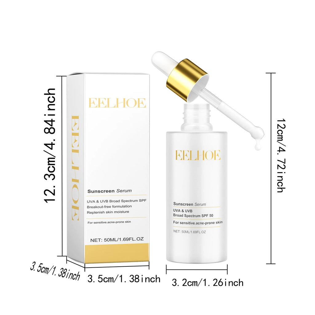 50ML Sunscreen Serum Deep Moisturizing Glowing Skin Enhance Smoothness Prevent Sunburn Non-greasy Prevent Sunburn Repairing Damaged Sunblock Facial Serum Oasis Select