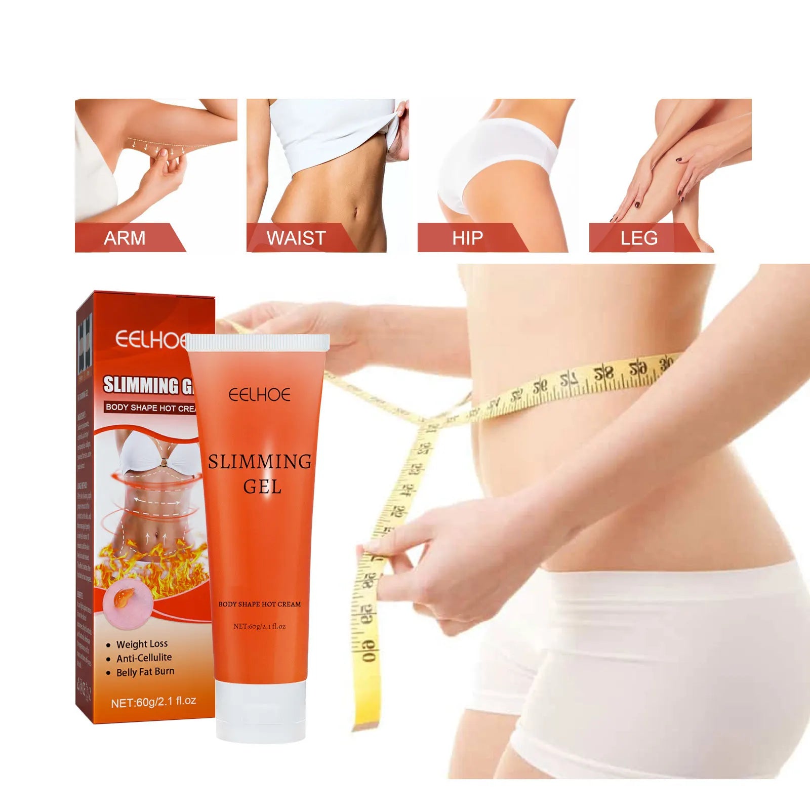 Fat Slimming Gel Firming Skin Tightening Cellulite Remove for Abdomen Waist Weight Loss Massage Beauty Health Body Shaping Cream Oasis Select