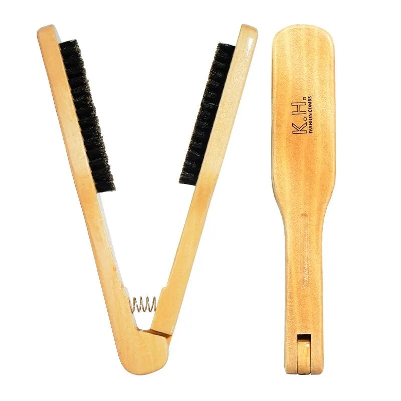V-Type Wooden Handle Hair Straightener Comb | Anti-Static Hair Styling Comb Oasis Select 497-Y