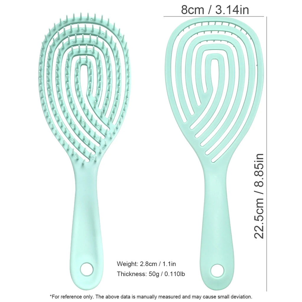 Anti-Static Hollow Rib Detangling Comb – Dry & Wet Hair Hair Detangling Comb Oasis Select 3100-Green