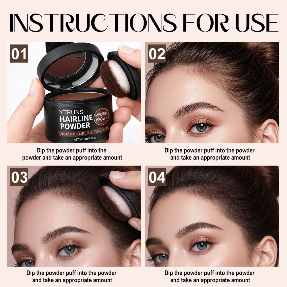YTRUNS Hairline Powder Medium Brown | Root Touch-Up Shadow 4g
