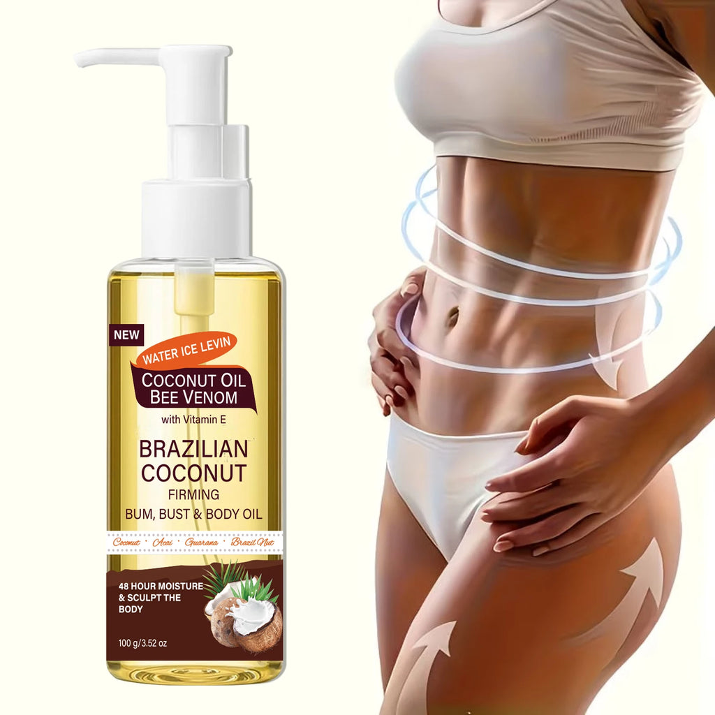 Brazilian Coconut Firming Body Oil, 48H Moisture & Sculpting with Acai, Guarana & Hyaluronic Acid for Bum & Bust Oasis Select