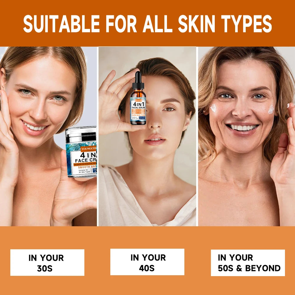 YOUNGCOME 4-in-1 Face Serum – Vitamin C, Niacinamide & Hyaluronic