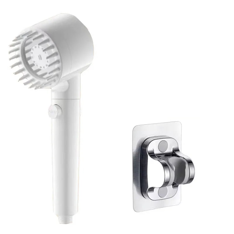 Hand Filter Portable Shower for Bathroom Items Showerhead Water Saving Shower Knobs Accessories Showers Replete Handle Pipe Home Oasis Select White suit B