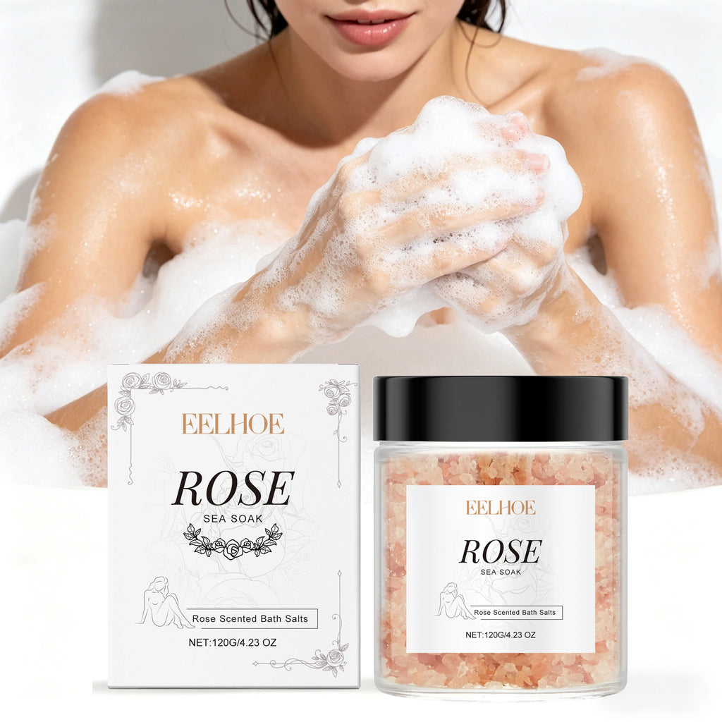Rose Body Bath Salt 120g – Moisturizing Pore-Cleansing Soak Body Bath Salt Oasis Select
