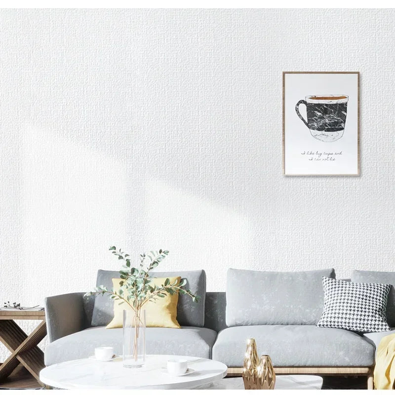 50cm Wide Self-Adhesive PVC 3D Linen Foam Solid Color Thickened Waterproof Background Wall Decoration Wallpaper/Wall Sticker. Oasis Select