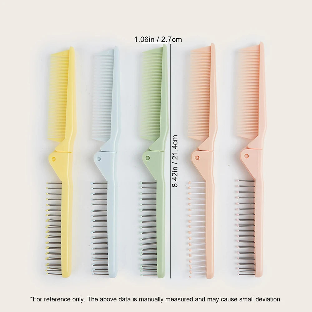 Foldable Pocket Hair Comb – Wide Tooth Travel Detangler