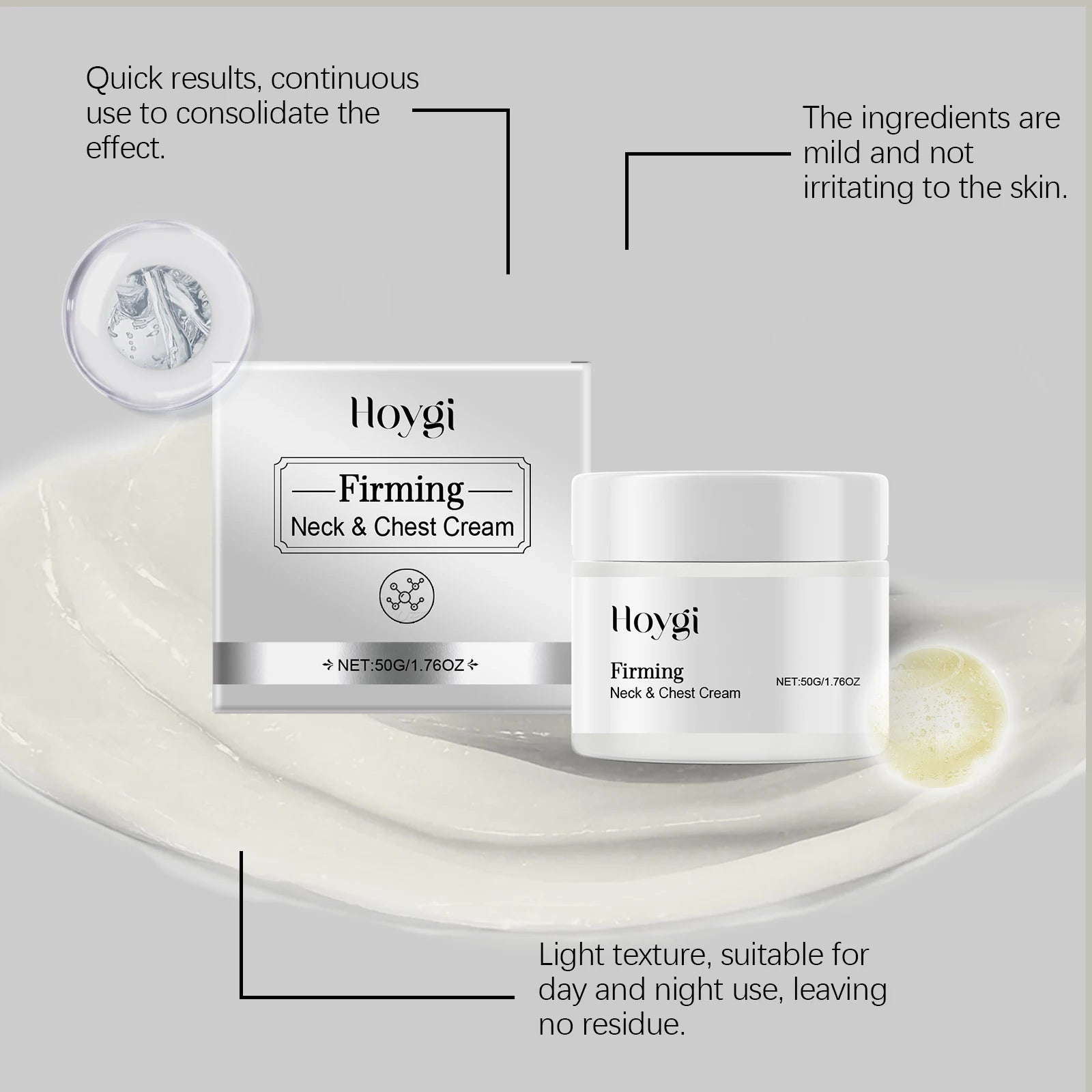 50G Neck Cream Gentle Nourishing & Moisturizing Enhance Skin Elasticity Improve Skin Texture Smoothing Massage Firming Glowing Neck Cream Oasis Select
