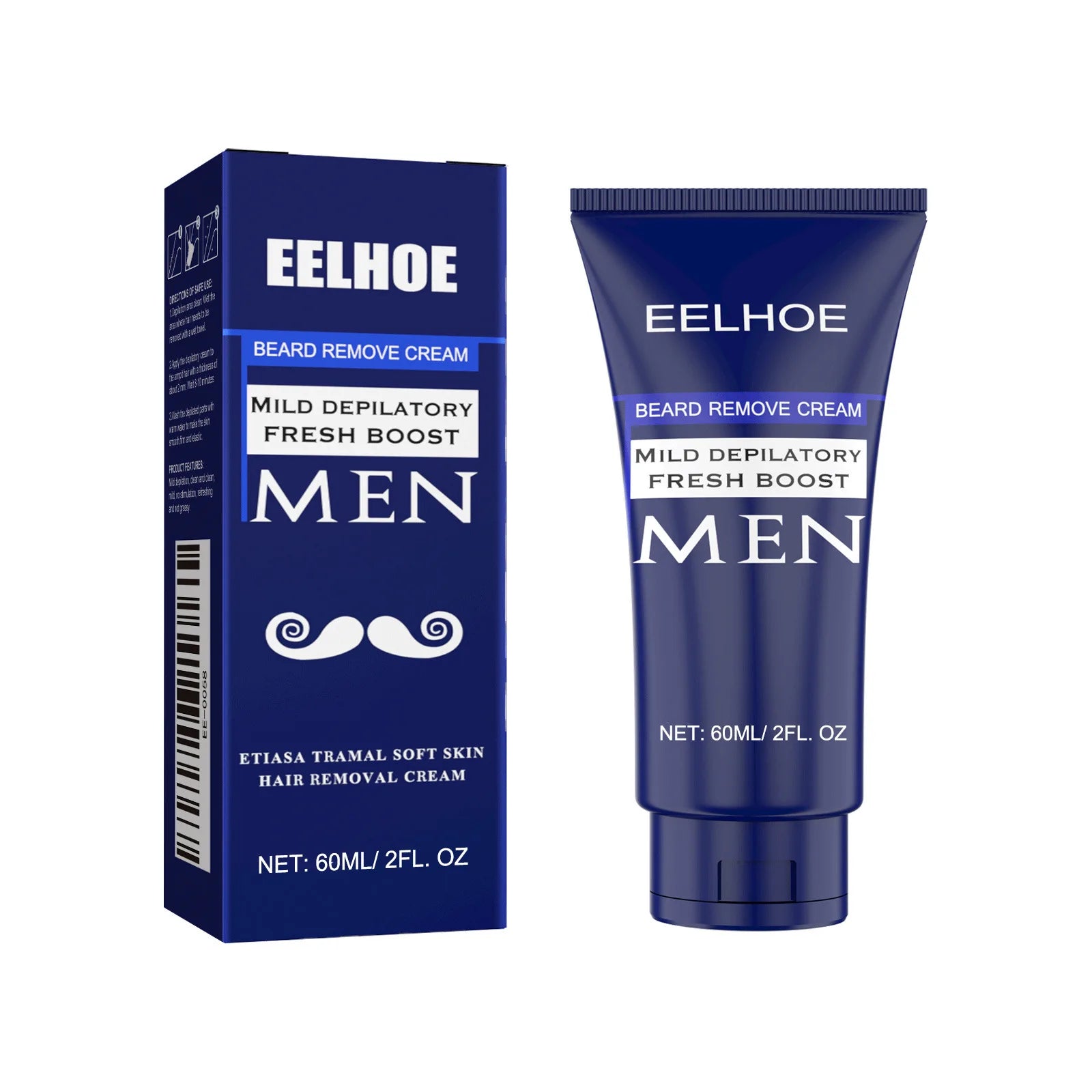 EELHOE Men Hair Removal Cream Beard Shaving Cream Hair Growth Inhibitor Armpit Hair Remover Painless Permanent Depilatory Cream Oasis Select 60ml Boxed