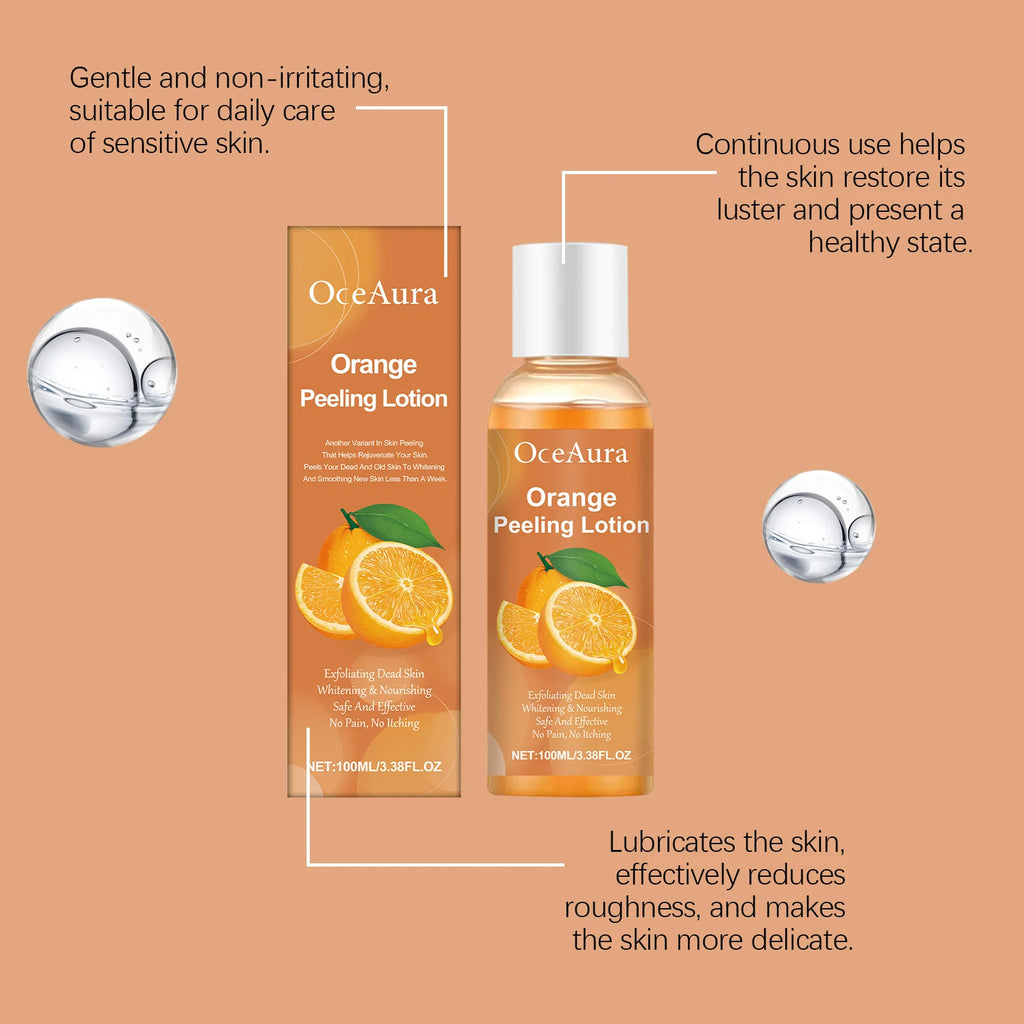 100ML Orange Exfoliating Essential Oil Gentle Dead Skin Remover Hydrating Massage Oil Smoothing Soften Brightening Body Care Oasis Select