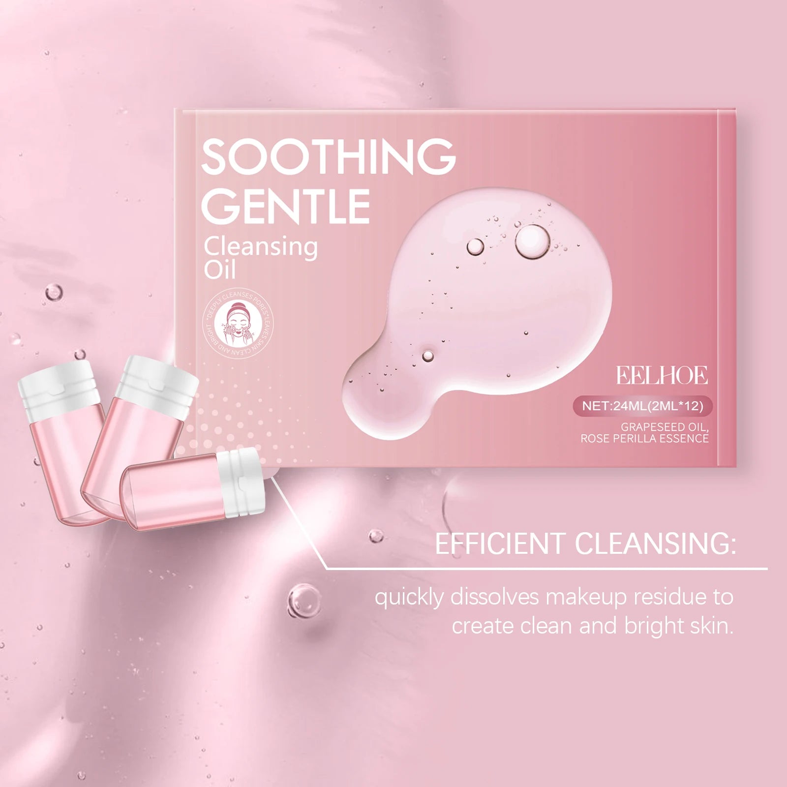 12PCS Gentle Makeup Remover Oil Deep Moisturizing Cleaning Pores Non-tight Strengthen Skin Barrier Soothing Redness Glowing Oil Control Facial Makeup Remover Oasis Select