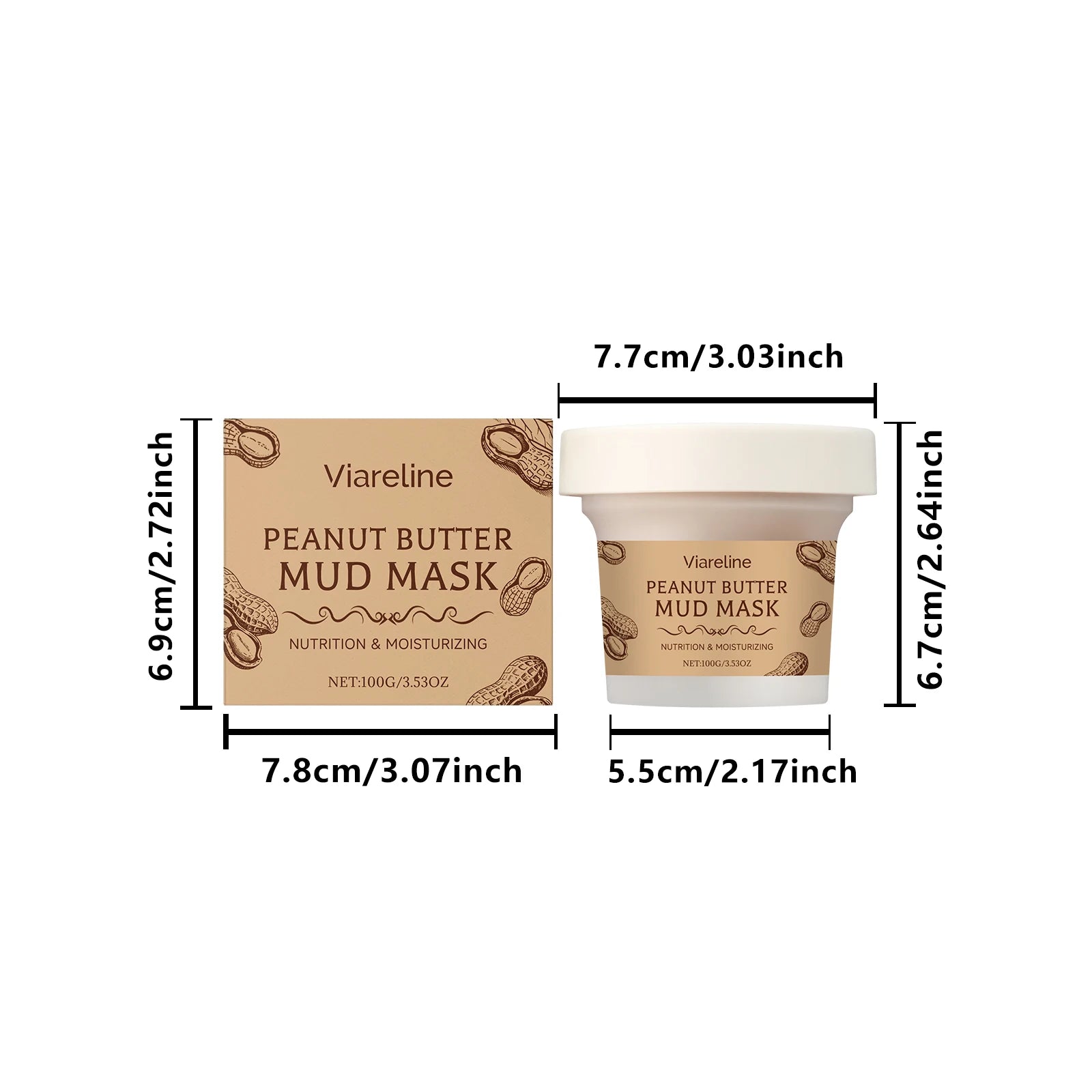 100G Peanut Butter Face Clay Mask Cleaning Pore Dirts Enhance Smoothness Reduce Dryness Improve Skin Texture Facial Mud Mask Oasis Select