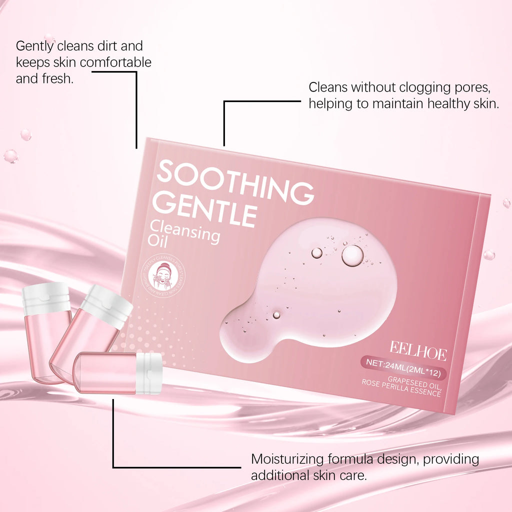 12PCS Gentle Makeup Remover Oil Deep Moisturizing Cleaning Pores Non-tight Strengthen Skin Barrier Soothing Redness Glowing Oil Control Facial Makeup Remover Oasis Select