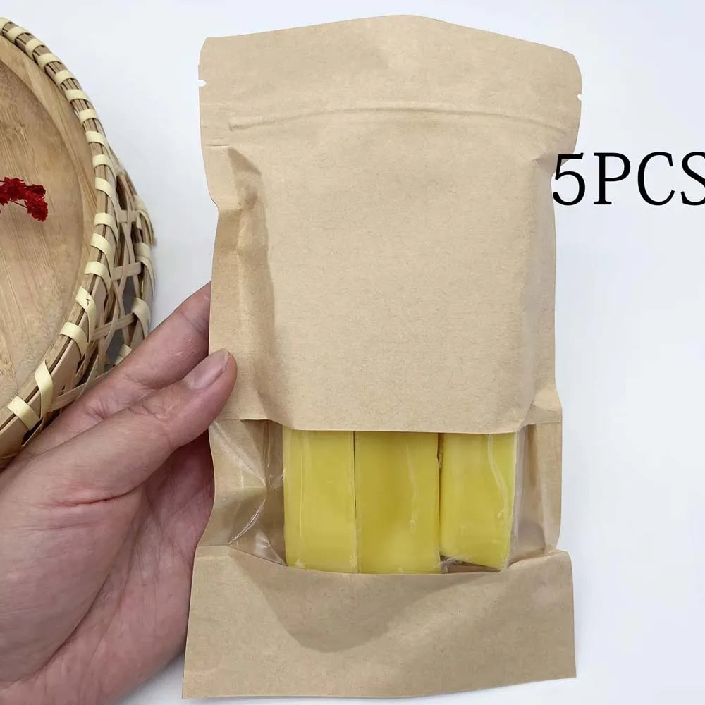 Yellow beeswax stick, natural beeswax block beeswax pure stick wax, used for candle making, furniture polishing, DIY crafts Oasis Select 5pcs