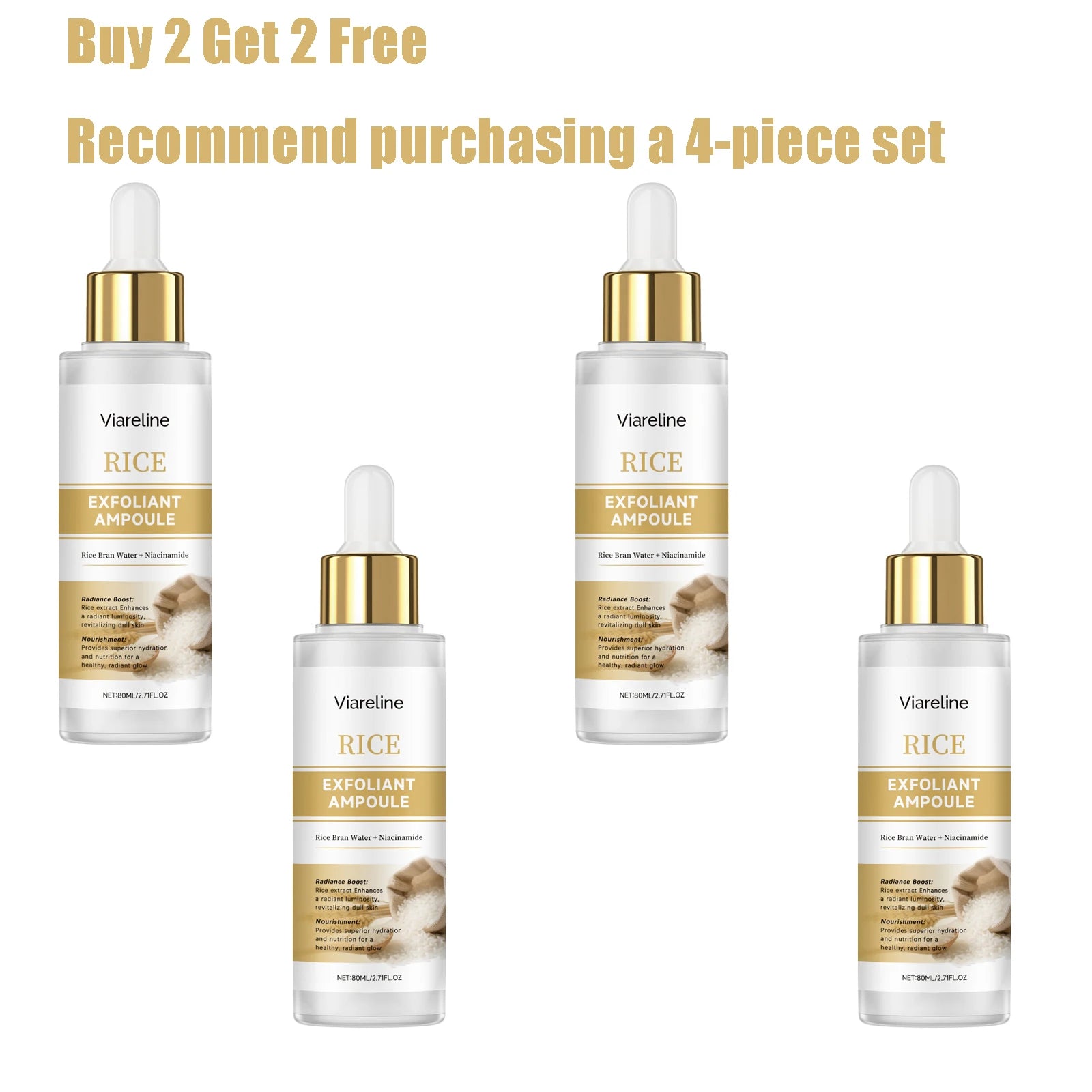 80ML Facial Exfoliating Serum Gentle Cleaning Face Refining Pore Revitalizing Dullness Glowing Smoothing Soften Facial Essence Oasis Select 4 pcs United States