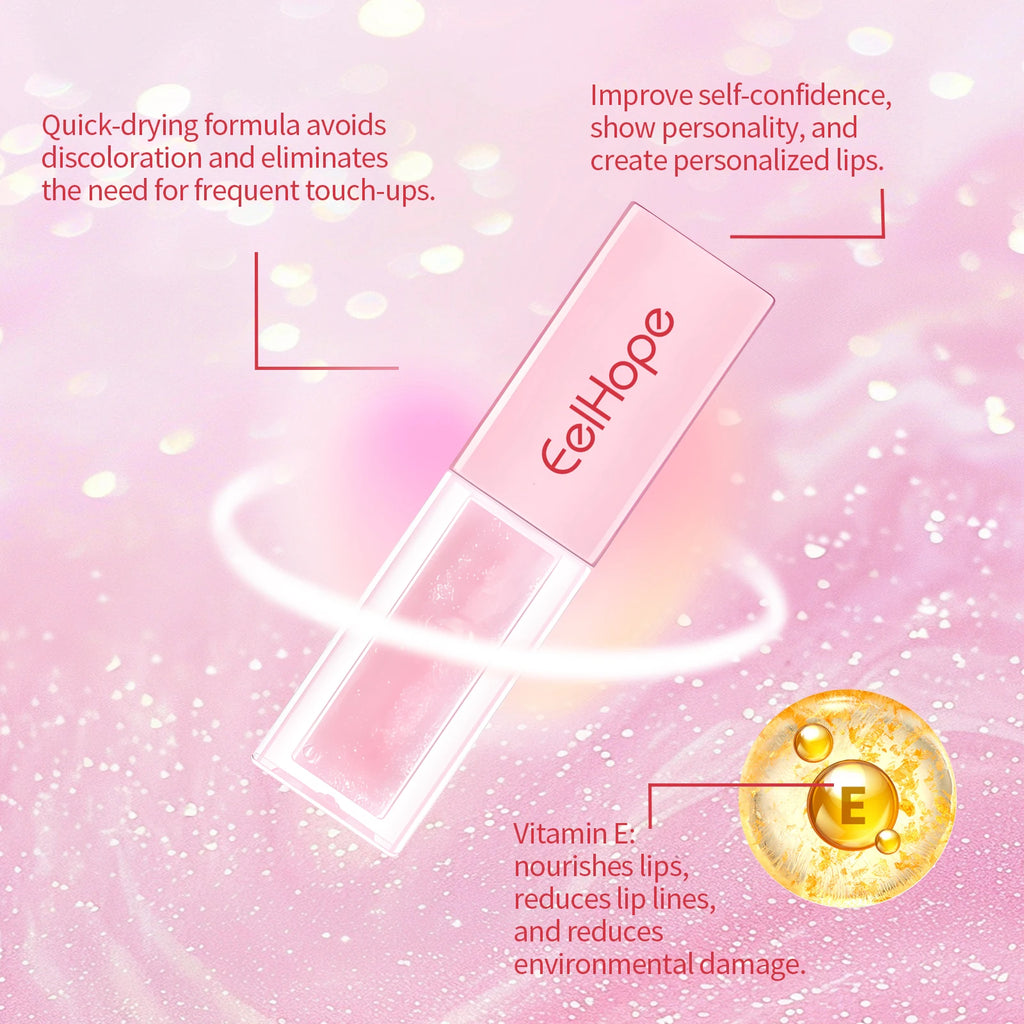 4ML Lip Gloss Moisturizing Reduce Lip Lines Improve Skin Texture Lasting Bright Color Restoring Gloss Non-sticky Beauty Makeup Lip Balm Oasis Select