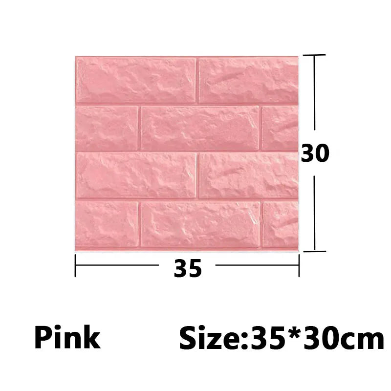 1-30Pcs 35x30cm Wall Panels Stickers Wallpaper Background Decoration Bedroom for Living Room DIY 3D Waterproof Kitchen Home Oasis Select pink 10pcs 35X30cm