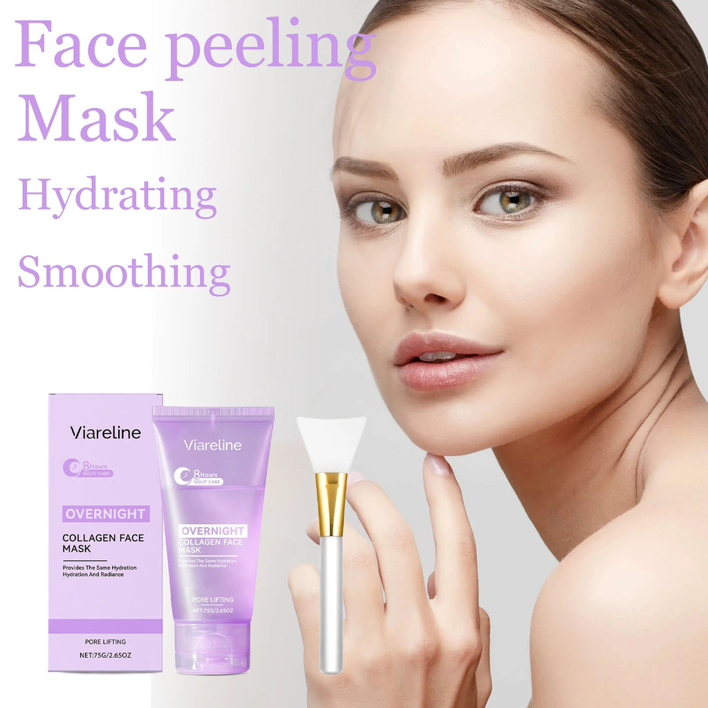 75g Overnight Collagen Facial Peeling Mask Gentle Hydrating Smoothing Cleaning Dirts Refine Pores Softening Face Peeling Mask Oasis Select