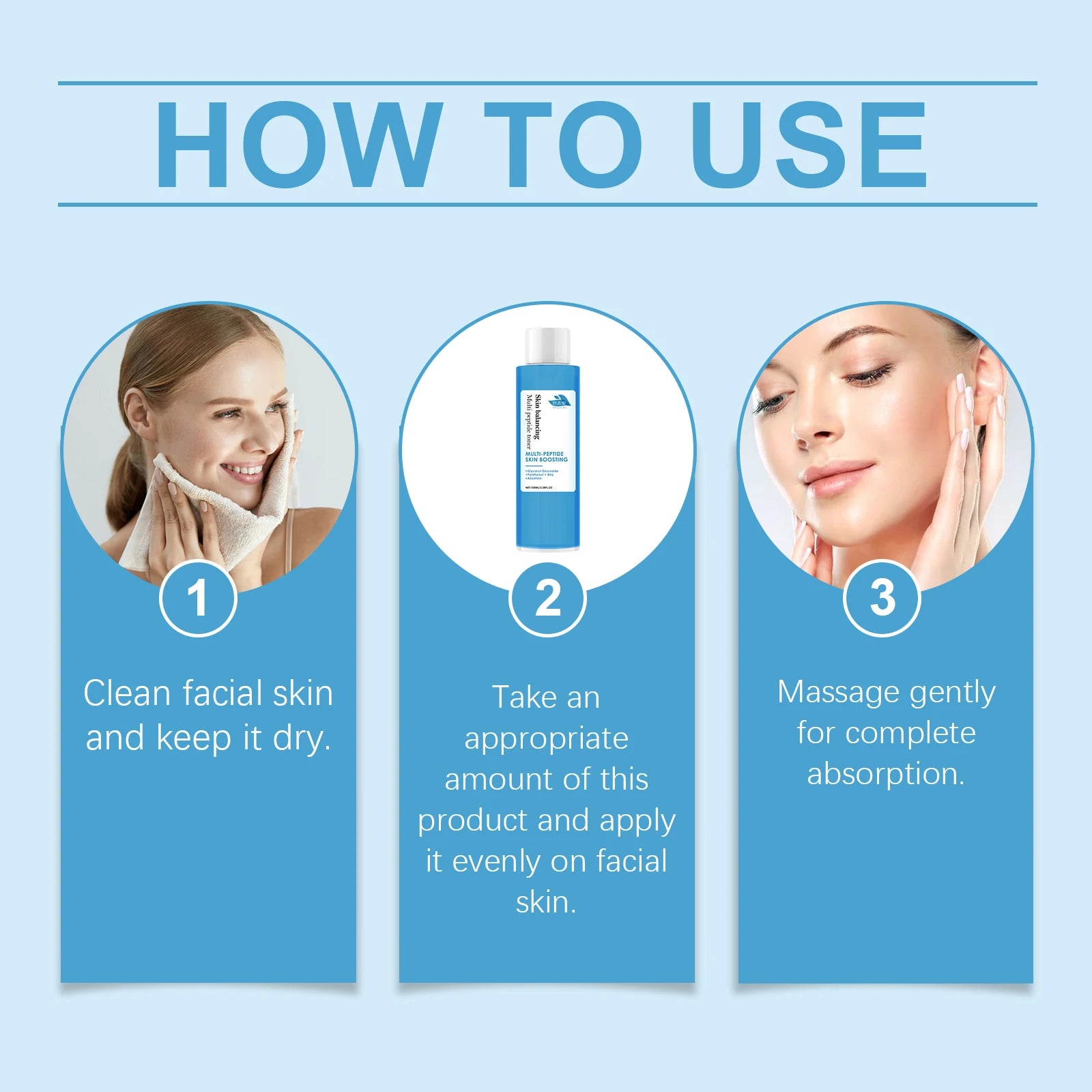 100ML Multi Peptide Facial Toner Deep Moisturizing Enhance Smoothness Boosts Skin Elasticity Softening Face Toner for Daily Use Oasis Select