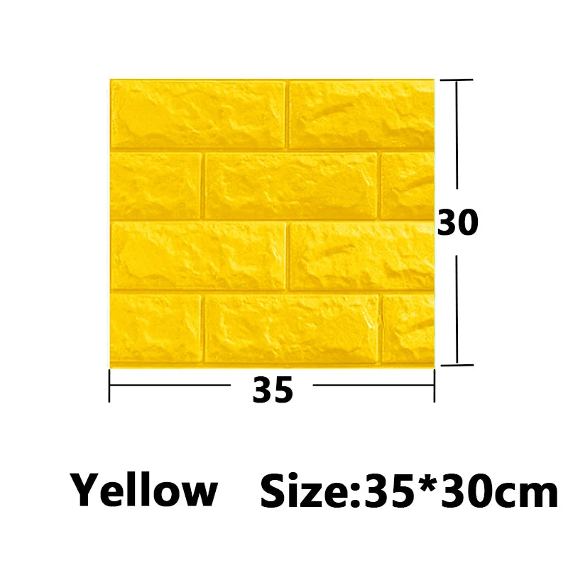 1-30Pcs 35x30cm Wall Panels Stickers Wallpaper Background Decoration Bedroom for Living Room DIY 3D Waterproof Kitchen Home Oasis Select yellow 5pcs 35X30cm