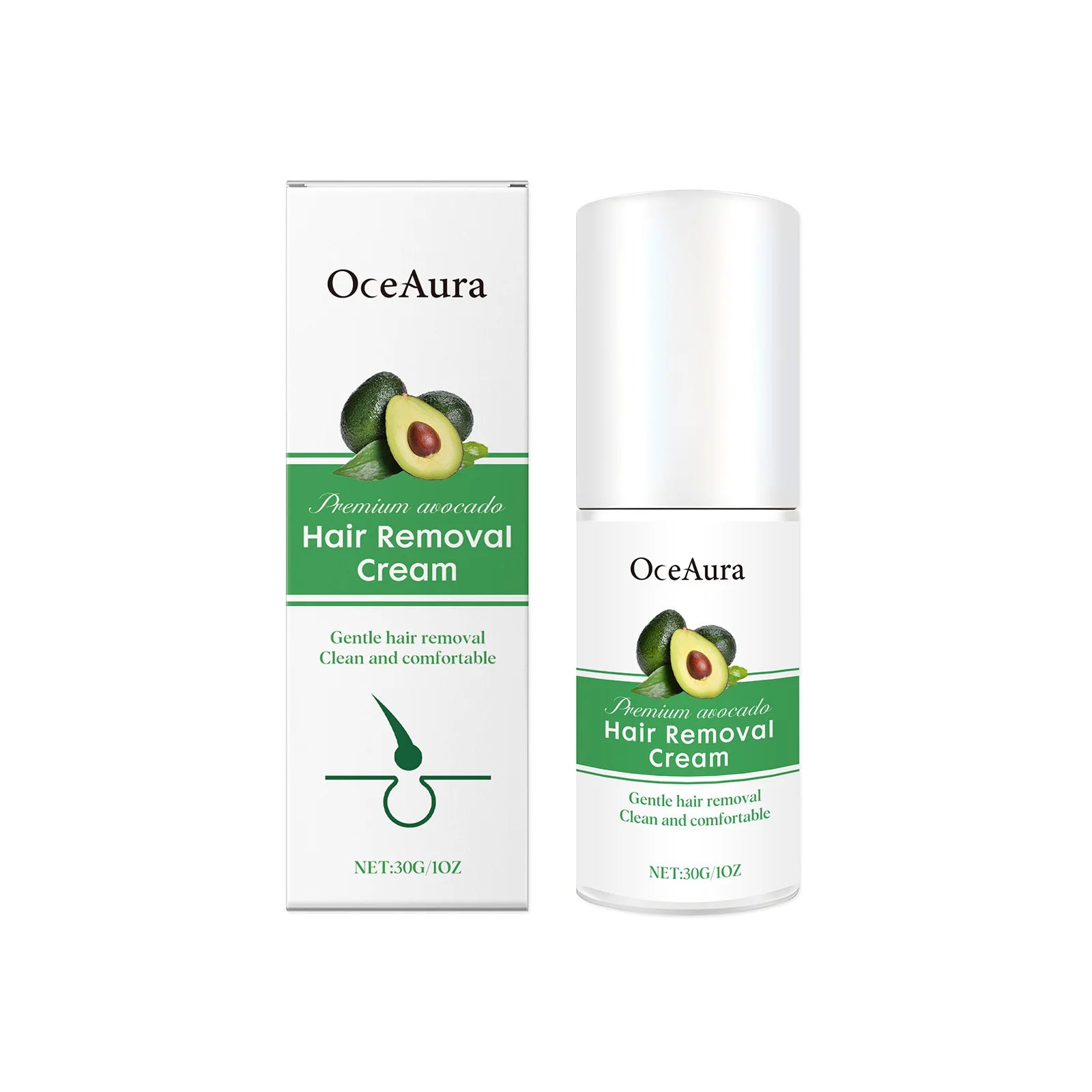 30G Avocado Hair Removal Cream Gentle Cleaning Pore Non-irritating Enhance Smoothness Soothing Discomfort Hair Remove Lotion Oasis Select 30g United States