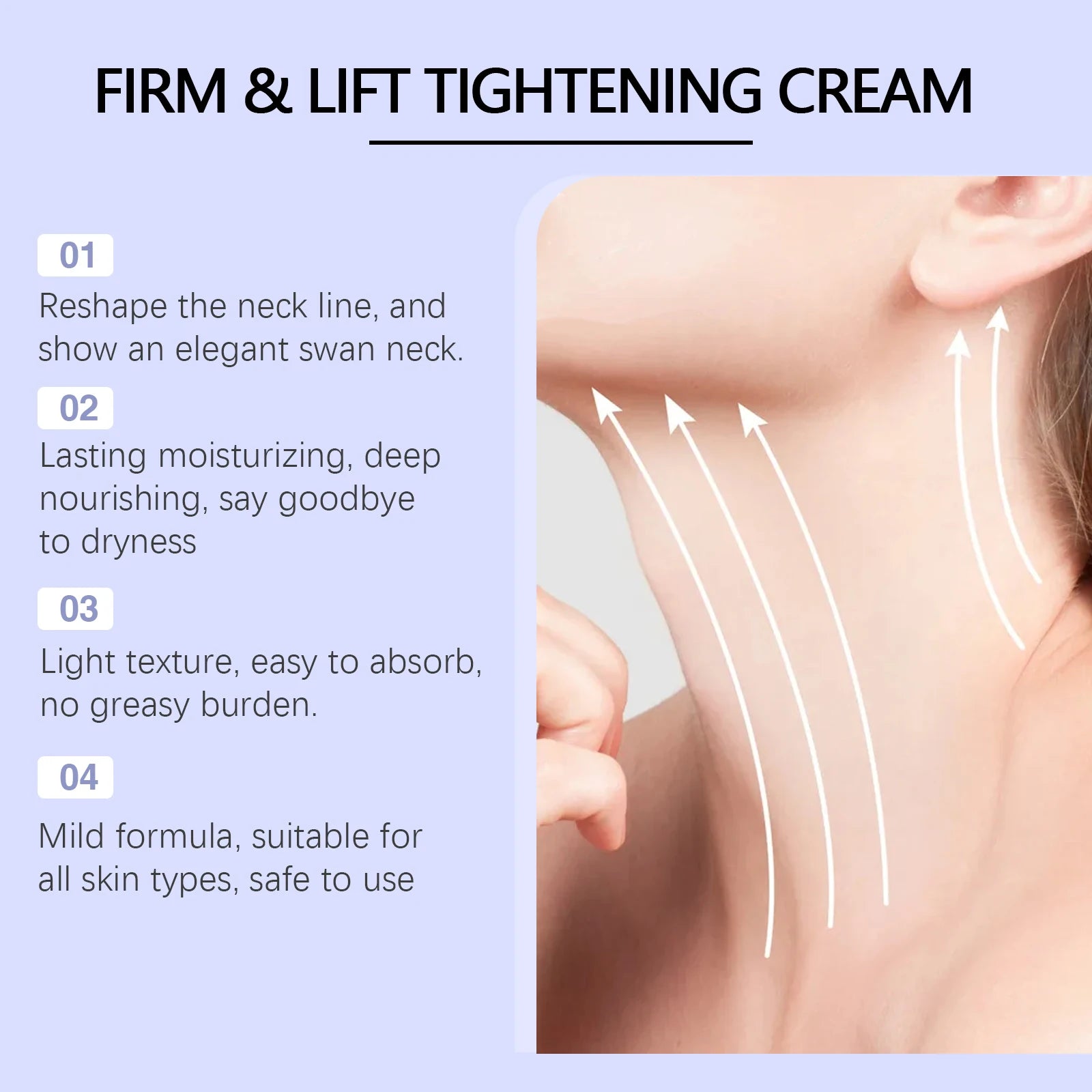 50g Neck Care Cream Deep Nourishing Boosts Skin Elasticity Refreshing Non-greasy Tightening Lifting Fade Fine Lines Hydrating Neck Care Lotion Oasis Select