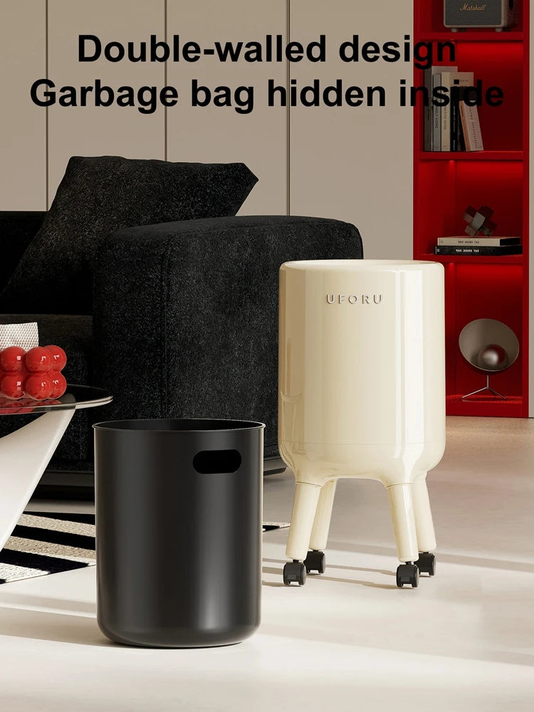 Trash can, large-capacity lidded wastebasket, stylish design, perfect for home decor, kitchen trash can, bathroom wastebasket Oasis Select