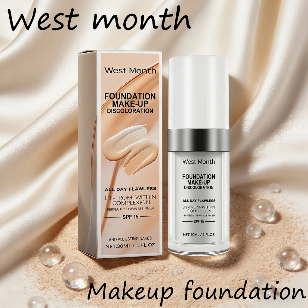 West Month Color Changing Foundation Full Coverage Concealer Foundation Long Lasting Makeup Waterproof Oil Control Matte Makeup Oasis Select