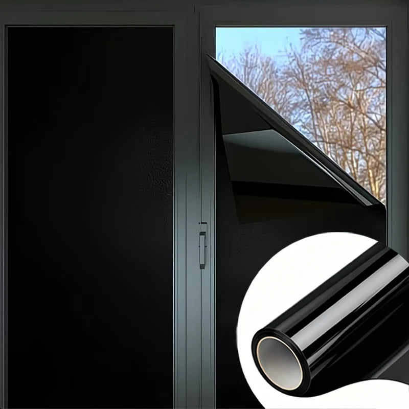 Heat-Insulate Privacy-Protect And Sun-Protective Window Film Electrostatic Adsorption One-Way Vision Heat-Insulate Window Film. Oasis Select heibutou 50cmX3m