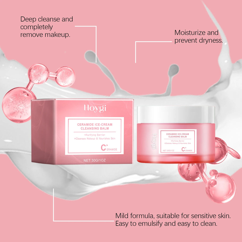 Hoygi Face Makeup Remover Balm Moisturizing Skin No Tight Non-irritating Purifying Pores Shrinking Refreshing Eyes and Lip Clean Oasis Select