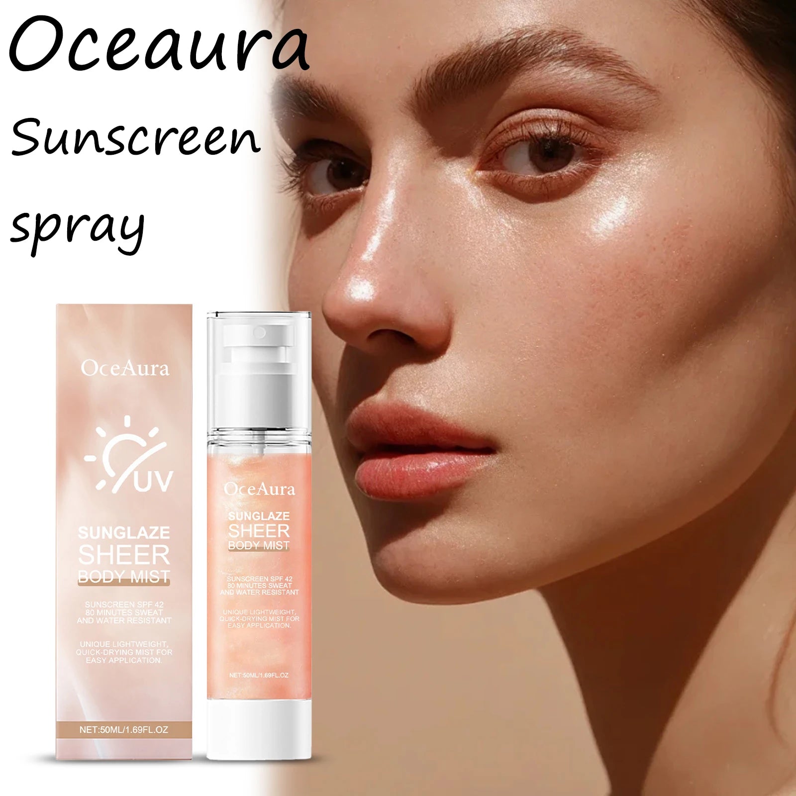 Oceaura Body Sunscreen Spray Refreshing Moisturizing Protect UV Reduce Dryness Prevent Sunburn Non-greasy Summer Sunblock Spray Oasis Select