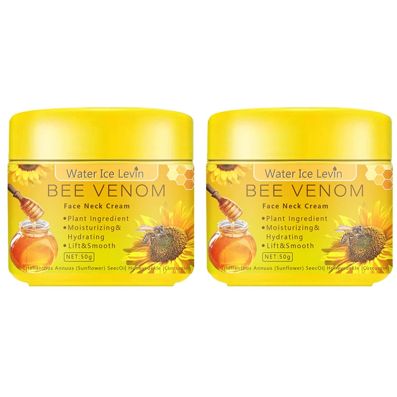 Bee venom Neck cream Moisturizing Sagging Improvement Reduce Fine Lines Damaged Skin Repair Facial Cream Nourishing Skin Care Oasis Select Two bottles