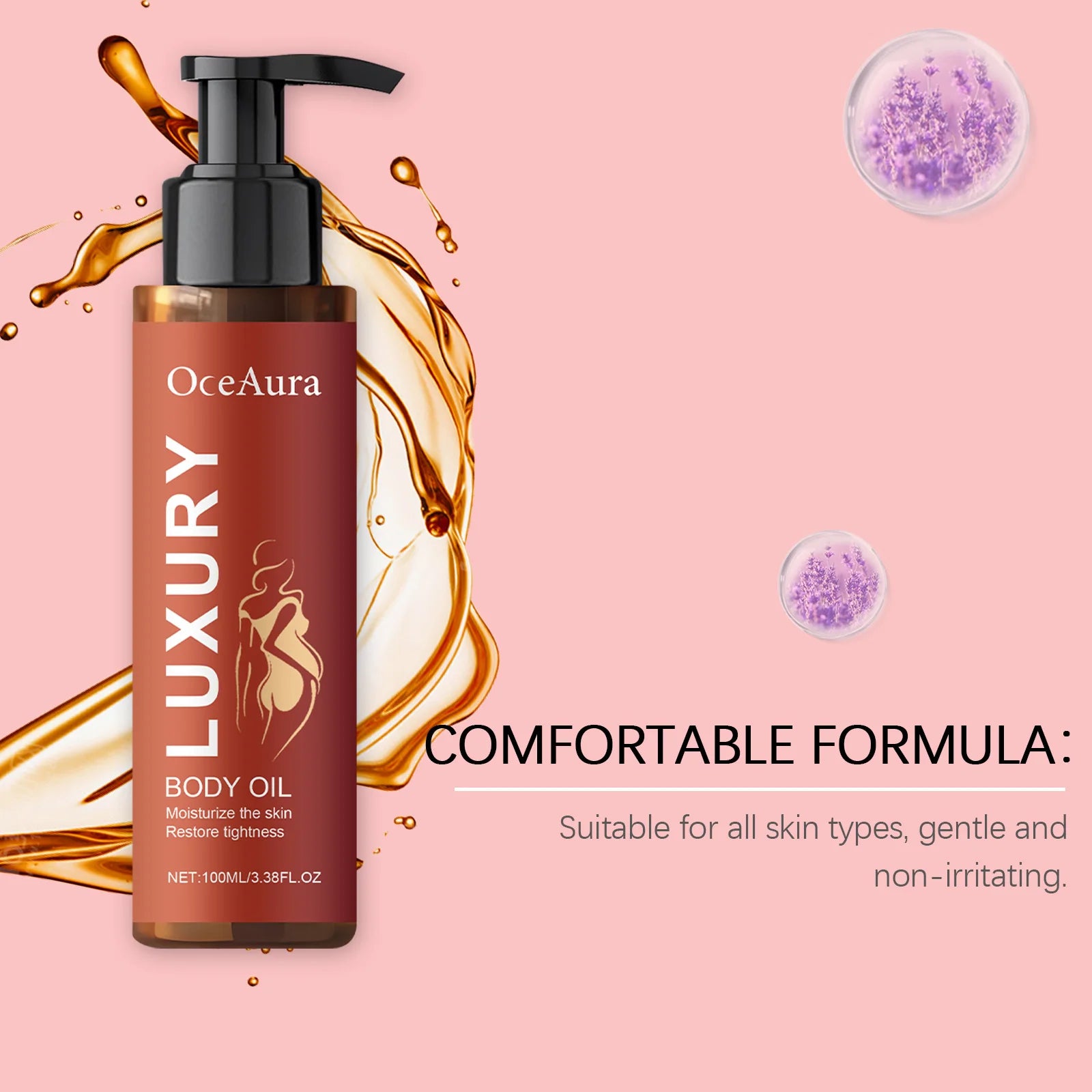 100ML Moisturizing Body Essence Oil Fast Absorbing Nourishing Softening Enhance Elasticity Lasting Hydrating for Daily Body Care Oasis Select