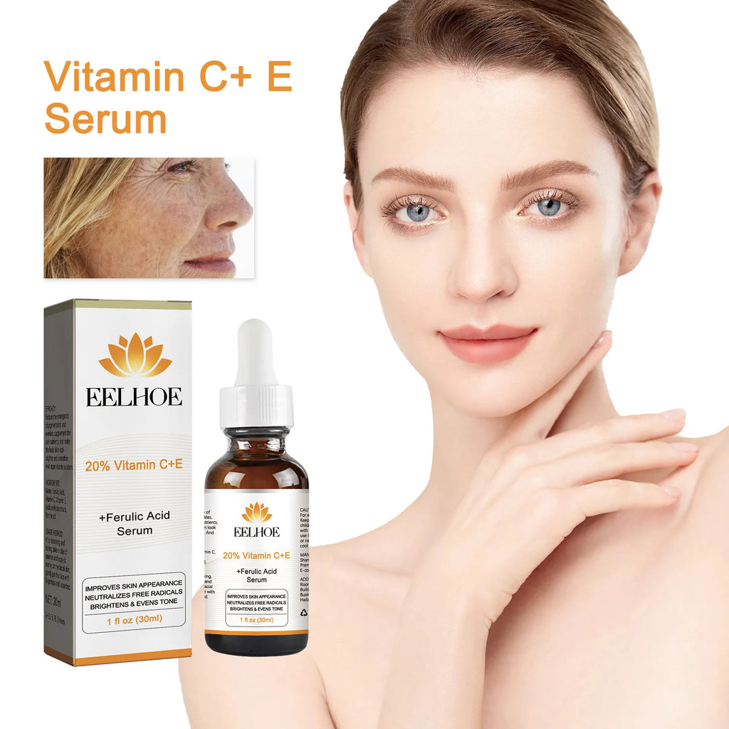 30ML Vitamin C+E Serum Deep Moisturizing Repairing Dryness Enhance Smoothness Glowing Improve Skin Texture Boosts Skin Elasticity Non-sticky Face Serum for All Skin Types Oasis Select