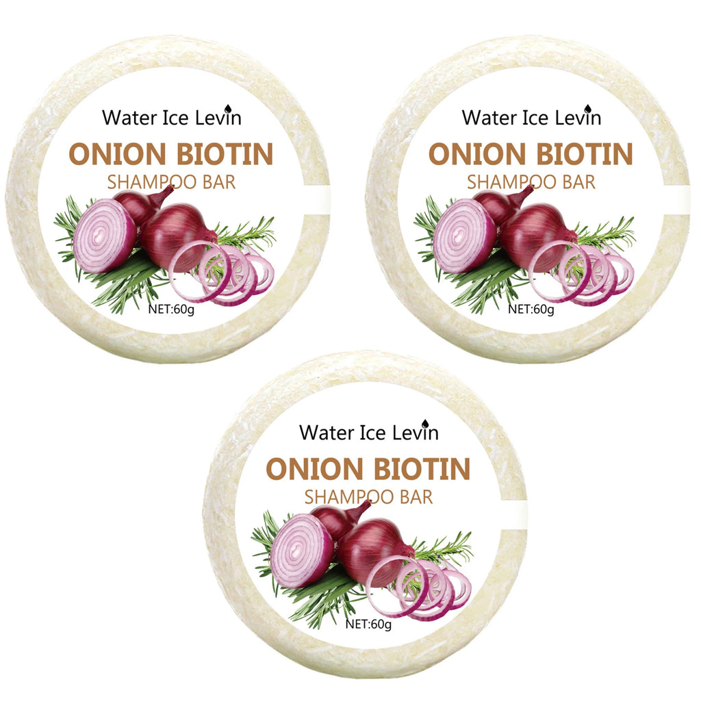 Onion & Biotin Shampoo Bar 60g – Rosemary, All Hair Types Solid Shampoo Bar Oasis Select C(60g)3Pcs