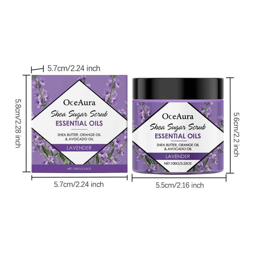 100G Lavender Body Scrub Gentle Exfoliating Skin Refreshing Moisturizing Enhance Smoothness Pore Shrink Daily Hydrating Scrub Oasis Select