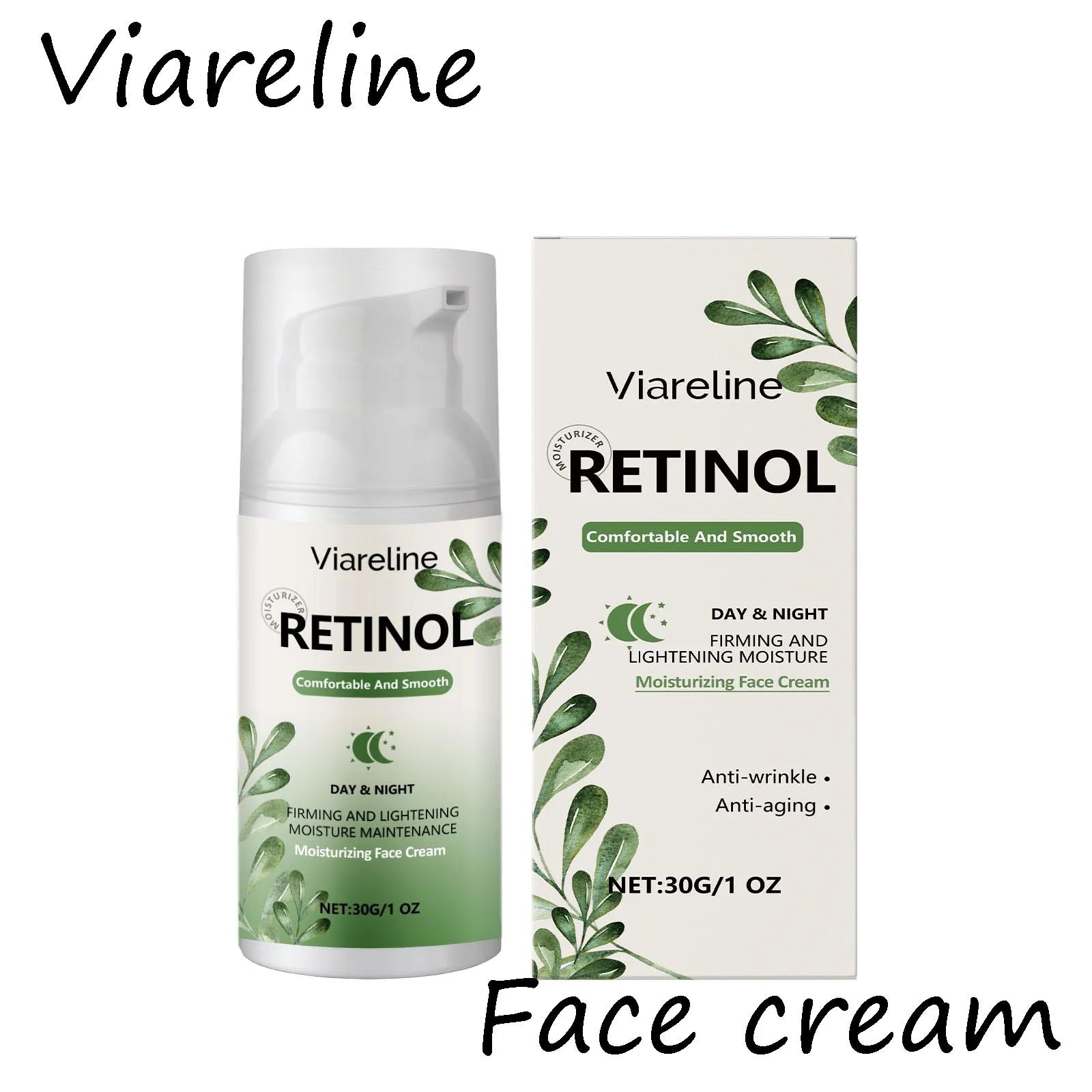 Viareline Retinol Face Cream Deeply Moisturizing Firming Skin Improve Skin Texture Enhance Smoothness Tightening Facial Cream Oasis Select