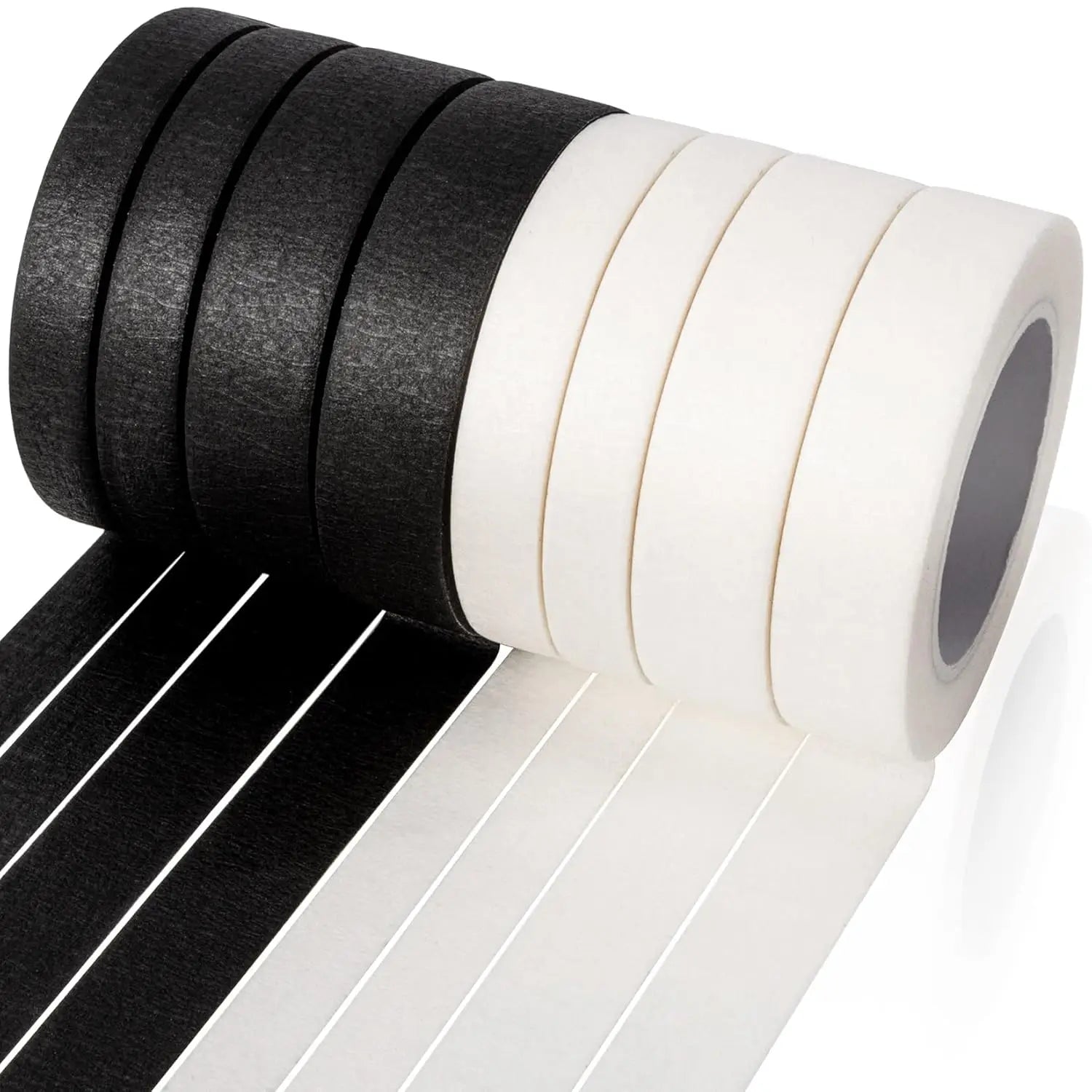 2Rolls Masking Tape-Adhesive Painters Tape for Painting, Black &White,Tearable Writtable for DIY Crafts,Art,Wall Decor,Labeling Oasis Select