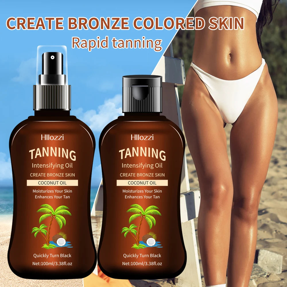 100ml/3.38fl.oz Coconut Tanning Oil Sunless TannersIntensifying Oil Sunless TannersIntensifying Oil New Summer Products Oasis Select Tanning Oil 2Pcs
