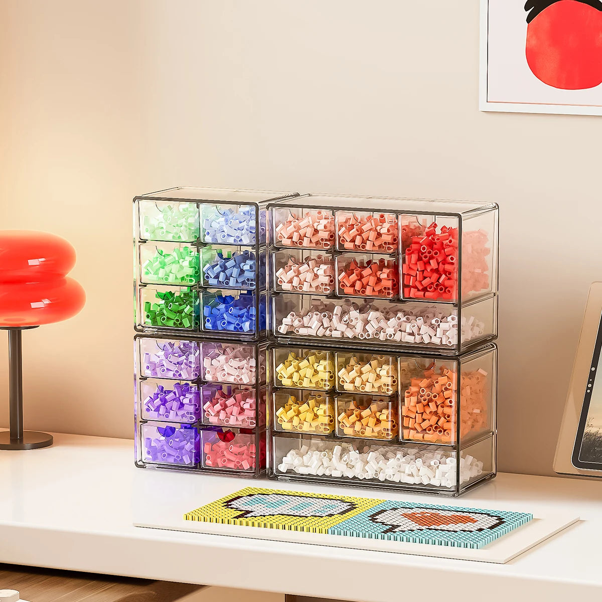 Acrylic Organizer with 6 Drawers ,Clear Storage Drawers for Office Supplies,Desk Organization and Storage for Makeup,Jewelry,Art Oasis Select