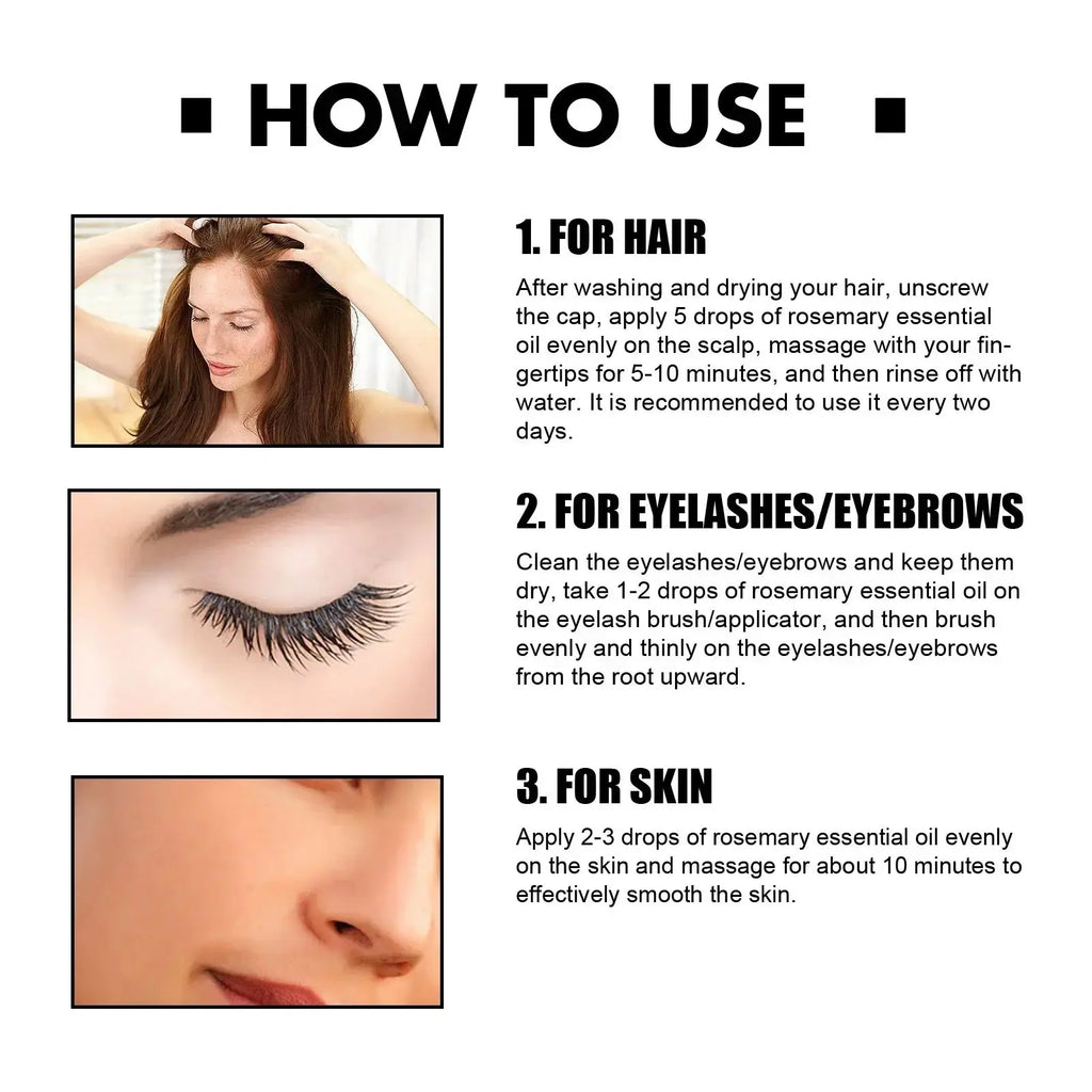Rosemary Hair Growth Oil – Scalp, Lash & Eyebrow Serum 60ml Hair Growth Oil Oasis Select