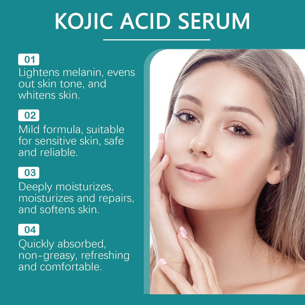 30ml Kojic Acid Face Serum Gentle Moisturizing Improve Skin Texture Smoothing Restoring Gloss Strengthen Repairing Damaged Softening Facial Serum Oasis Select